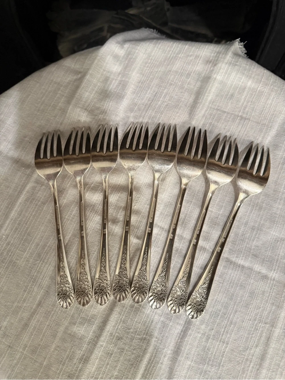 Wm Rogers International Silver Jubilee 8 Salad Forks Silver Plate Flatware
